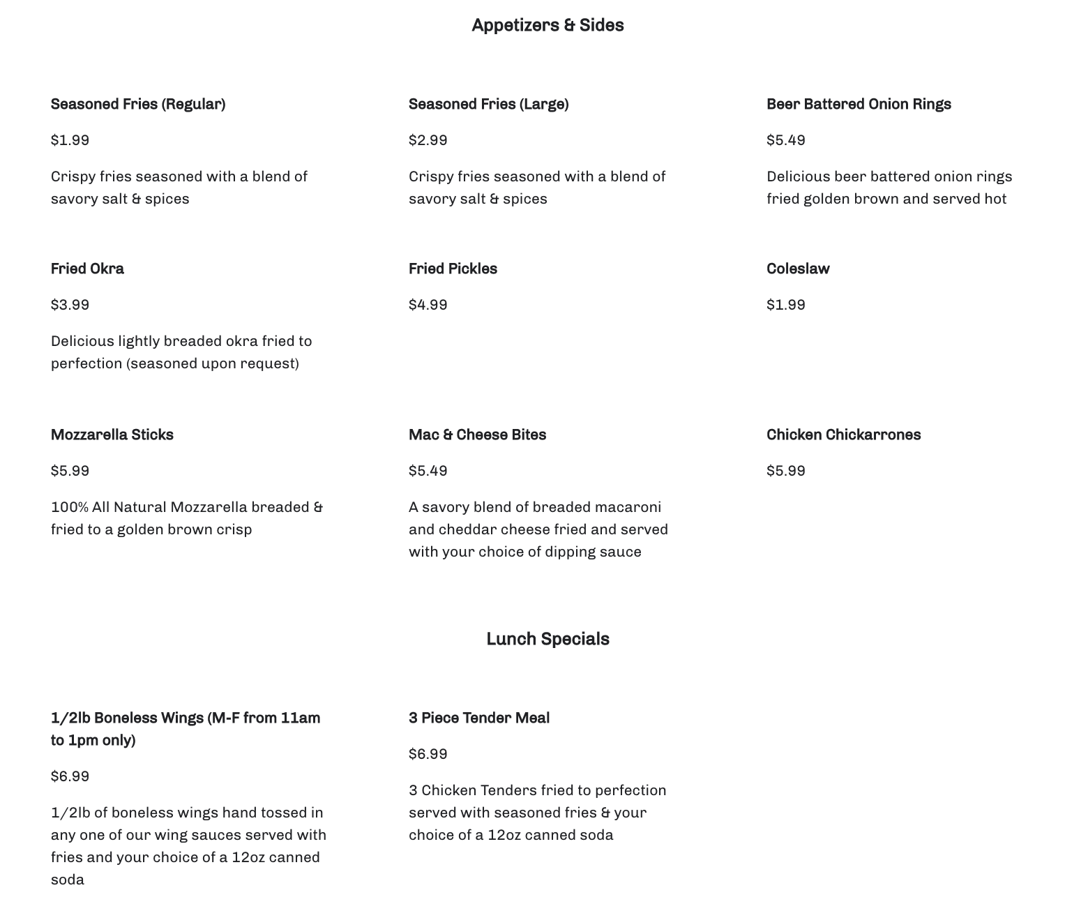 Bleubird Wings What's for Dinner Gainesville